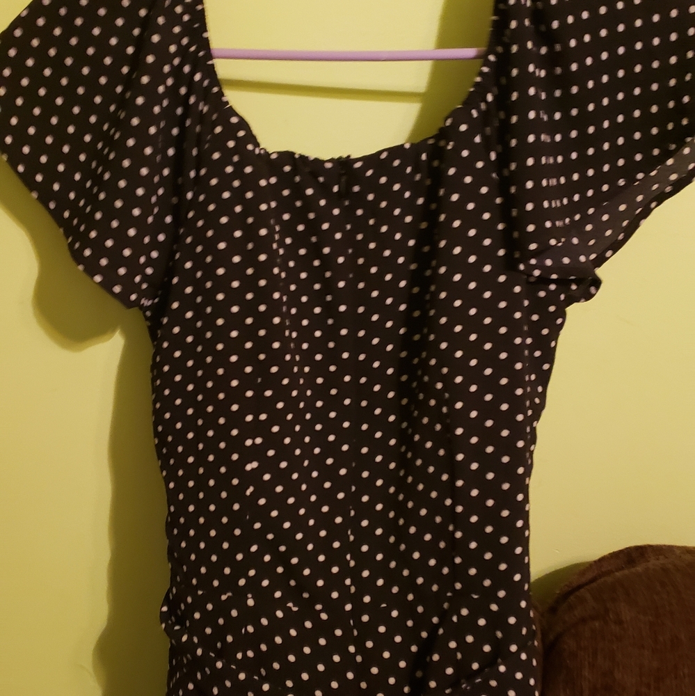 Jumpsuit Poka dots white and navy size sm